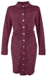 Michael Kors Women's Plus Size Button Front Long Sleeve Dress